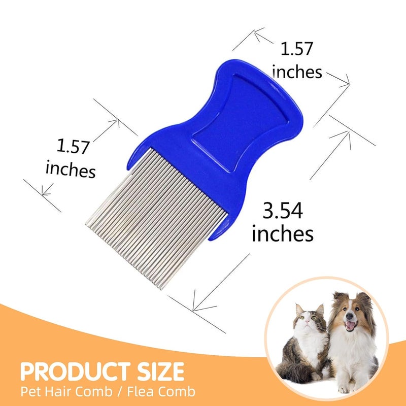 HESSION 6 Pack Flea Lice Combs Removal Dandruff Comb with Metal Teeth Double Sided Fine Combs Metal Teeth Flea Lice Combs for Pets Kids Adults (Pink) - Image 2